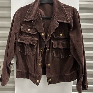 Brown Corduroy Jacket with Gold Buttons